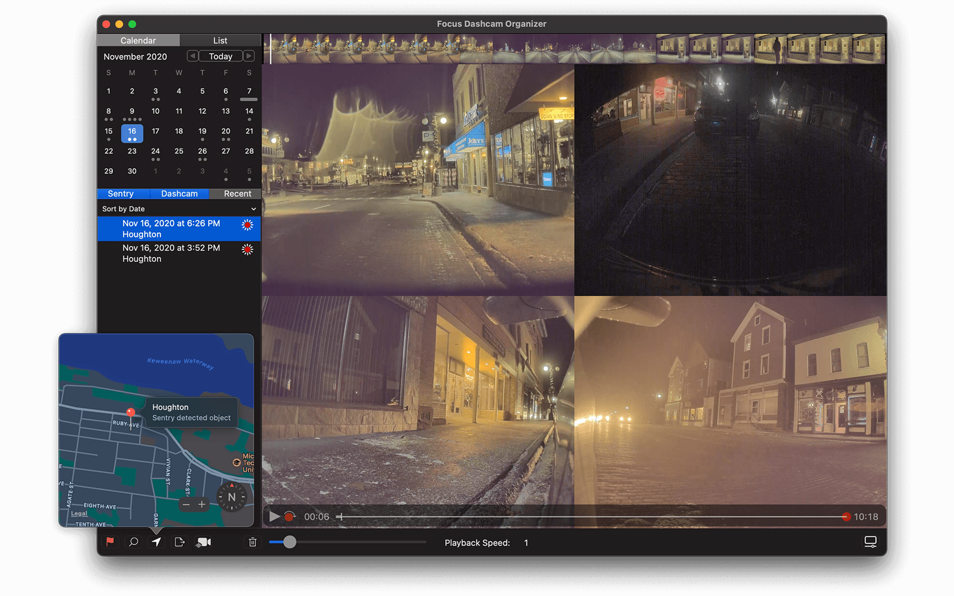 Focus dark interface